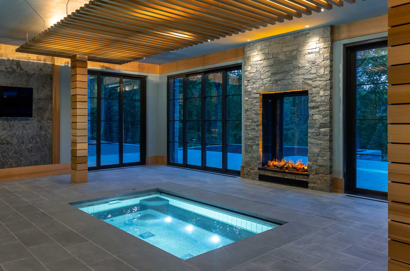 indoor residential hot tub