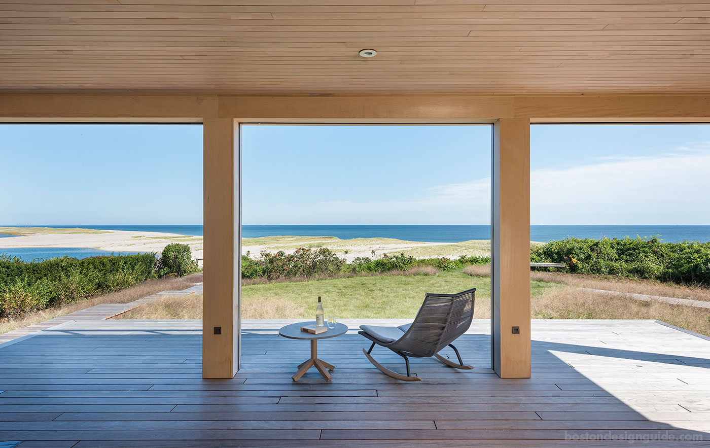 Oceanview from private deck of a modern Cape Cod beach home