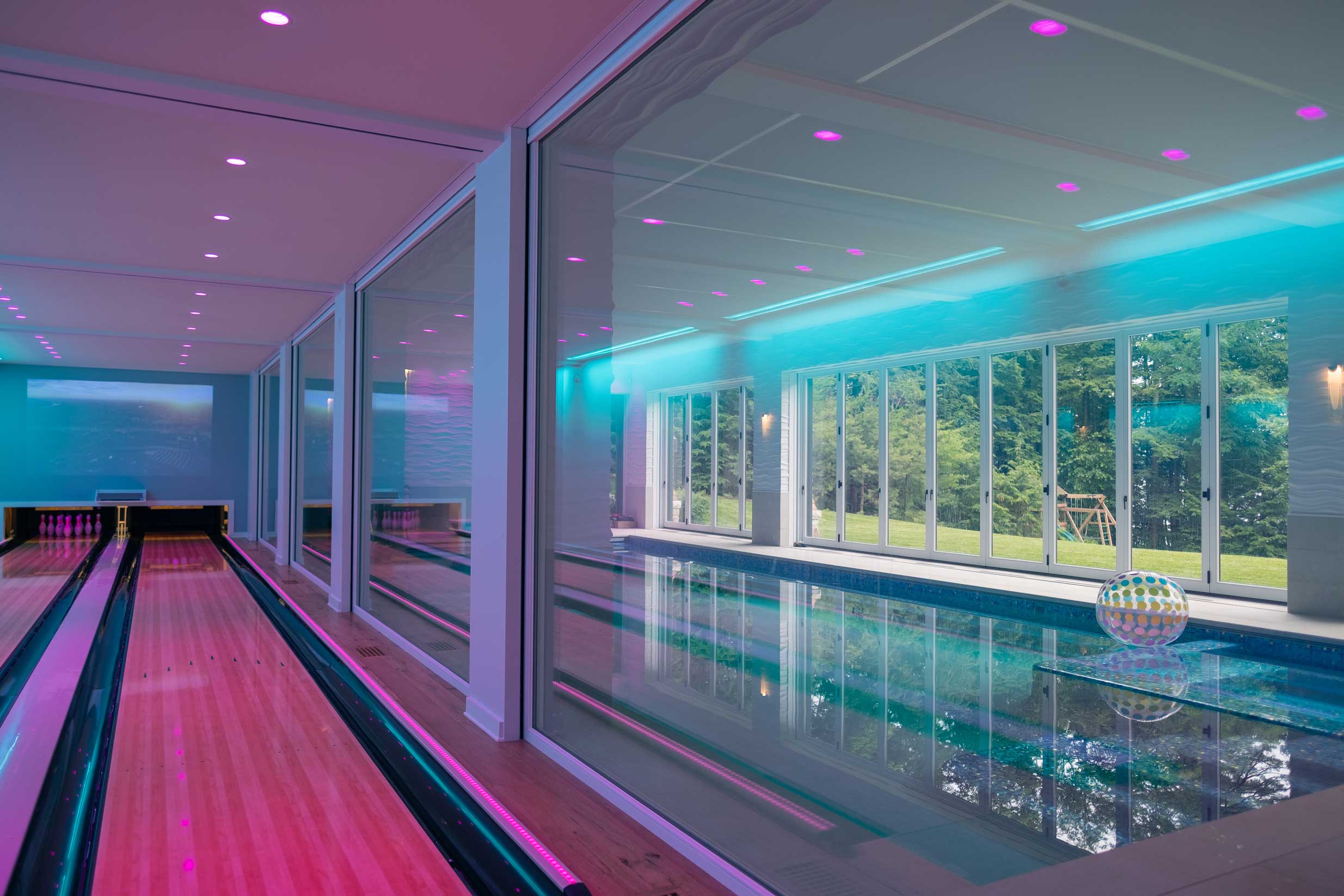 Indoor bowling alley and pool