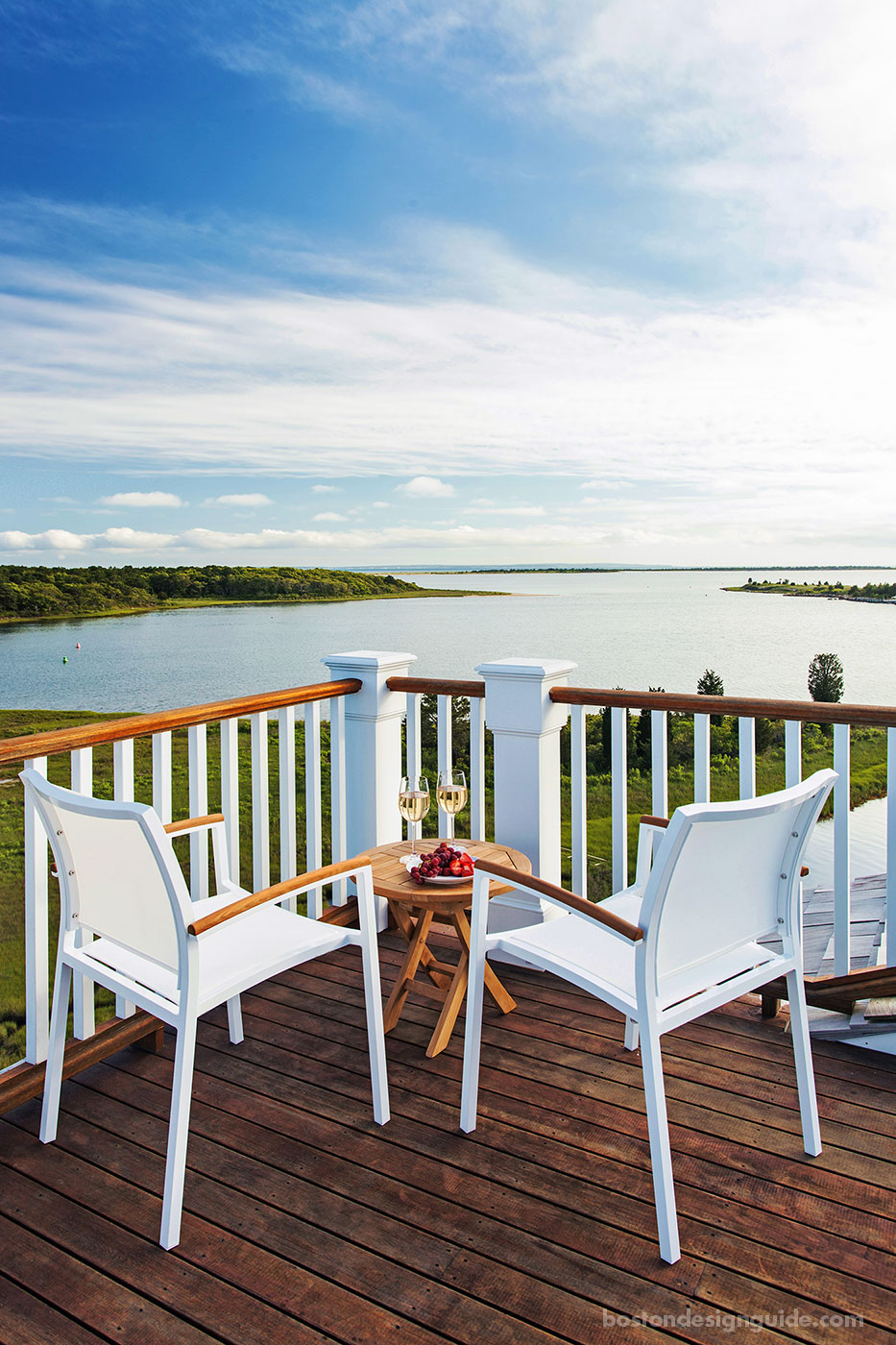 Private balcony designed and built by Thomas J. O'Neill, Inc.