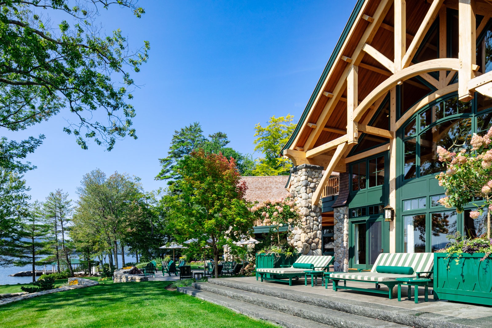 Adirondack style house on Lake Winnipesaukee