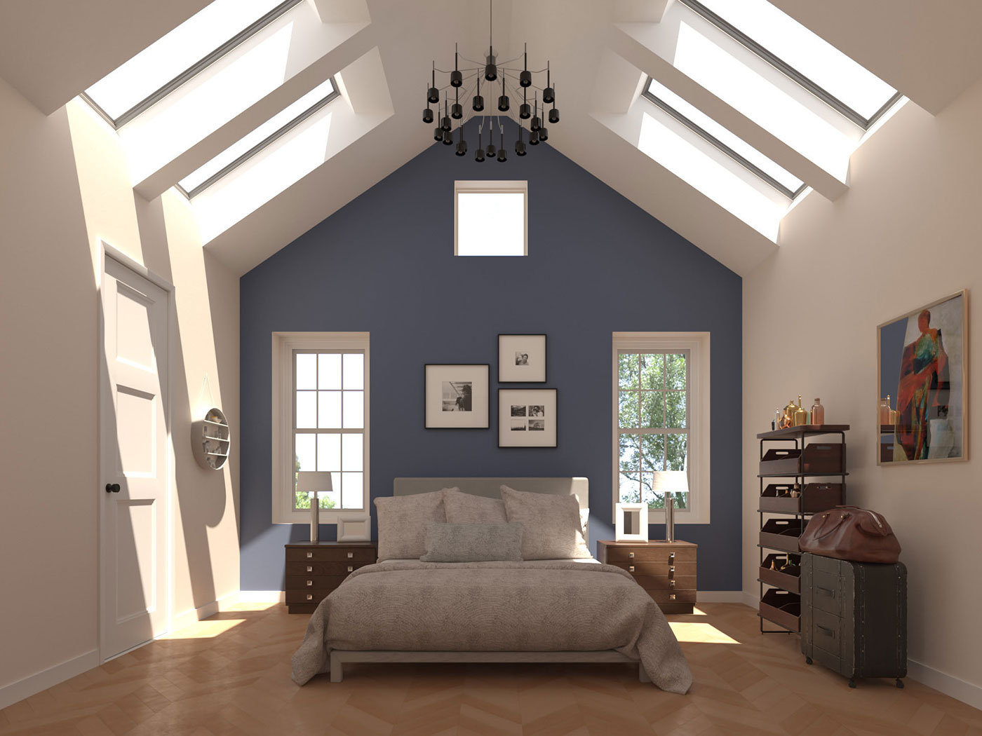 Velux Skylights fill a bedroom with natural light