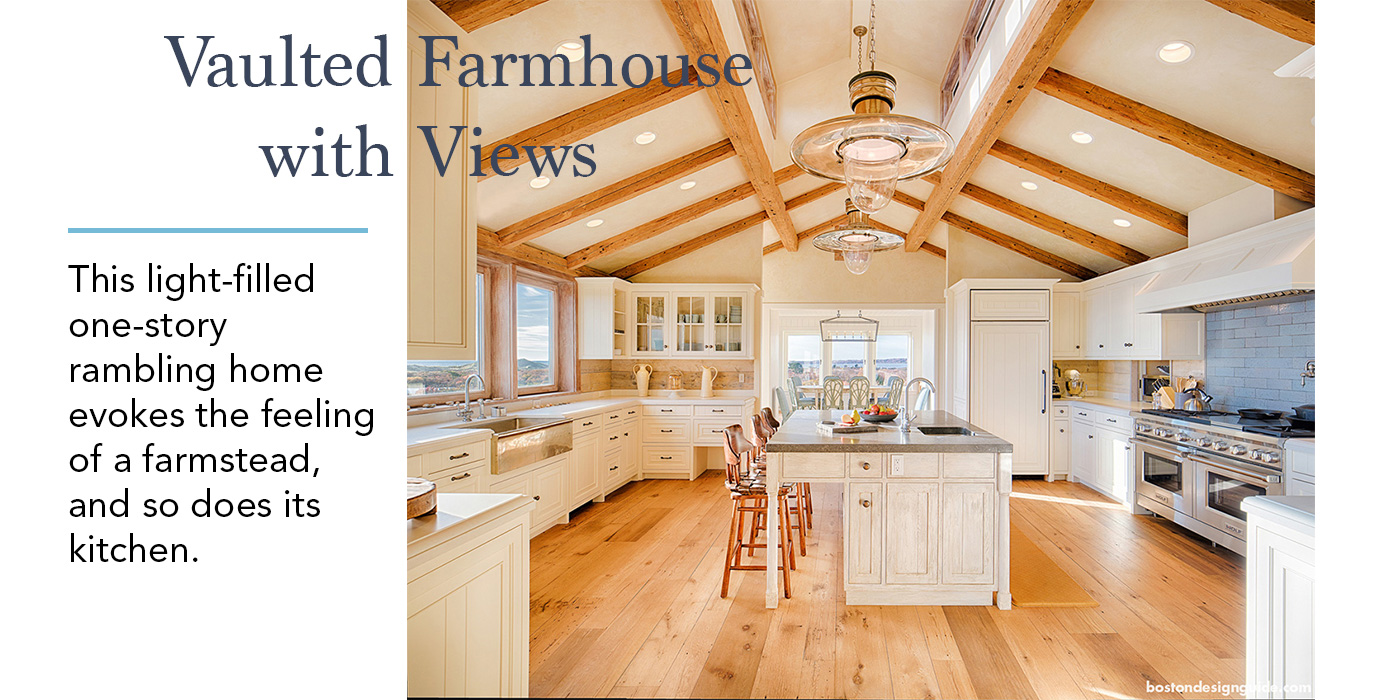 Vaulted Ceiling Farmhouse kitchen