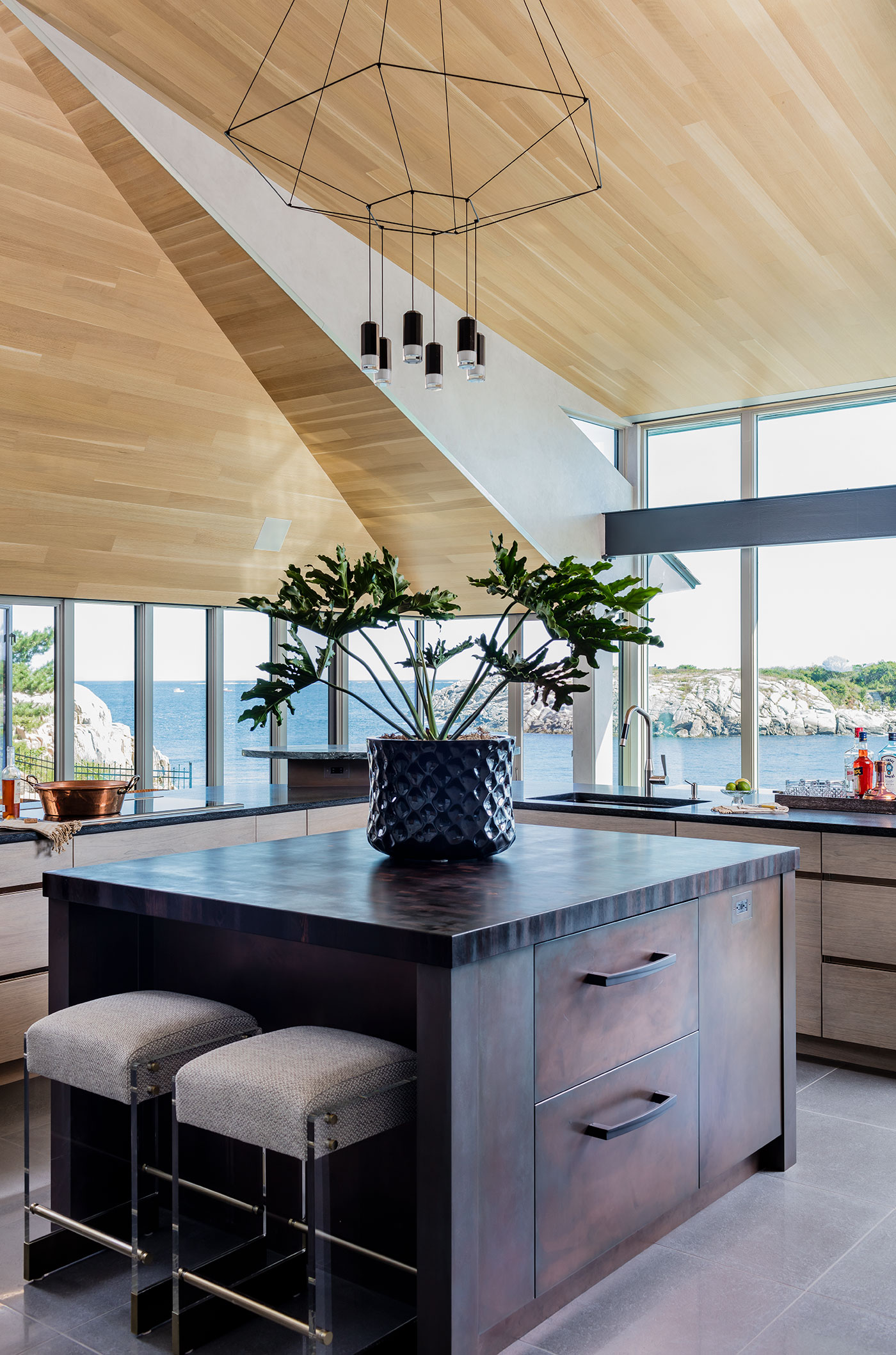 Custom waterside kitchen design by Venegas & Company