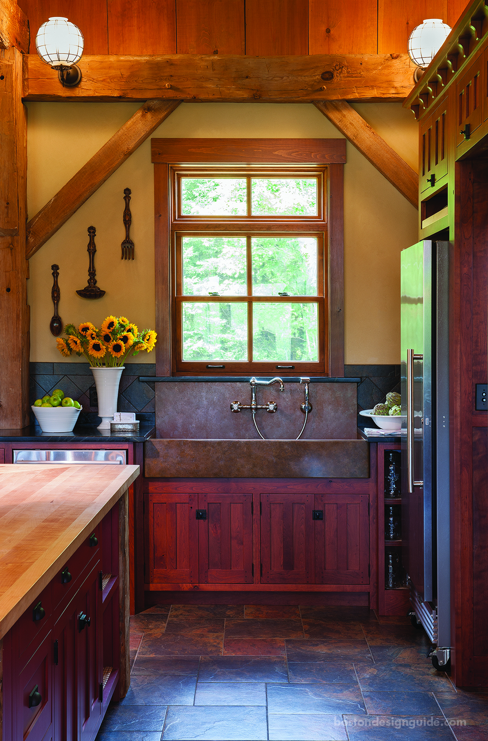 Rustic double sink