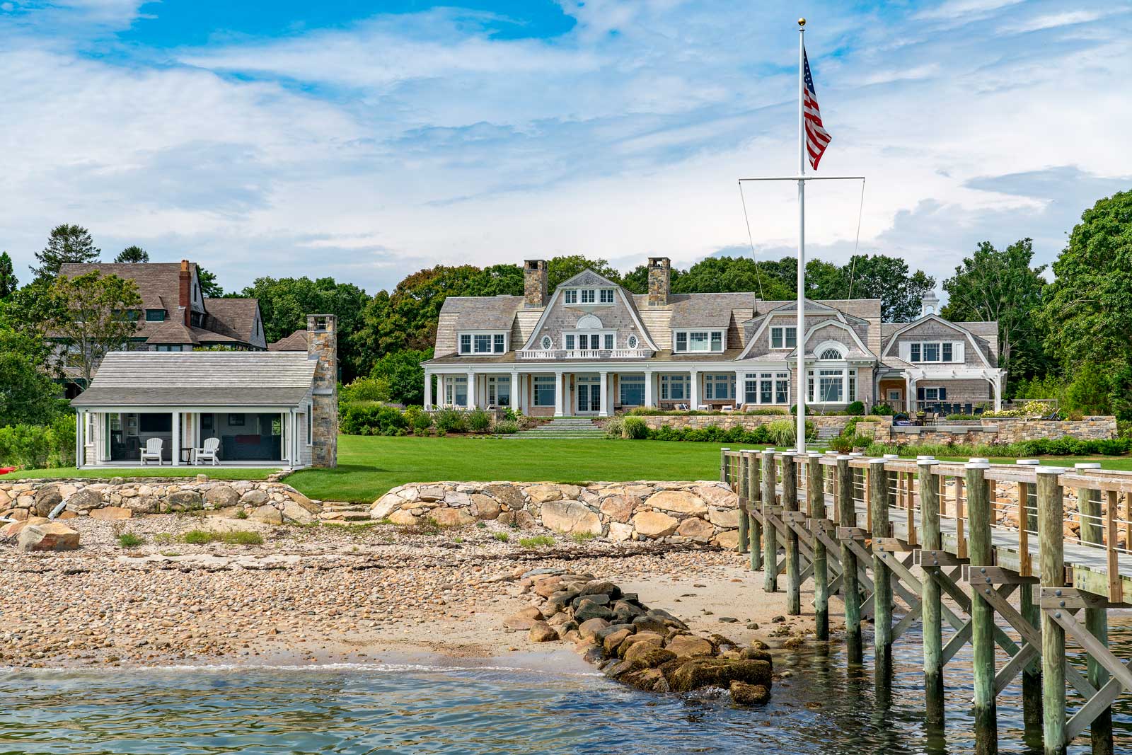 Shingle Style Ocean Home from the water, Howland Company Inc. Catalano Architects