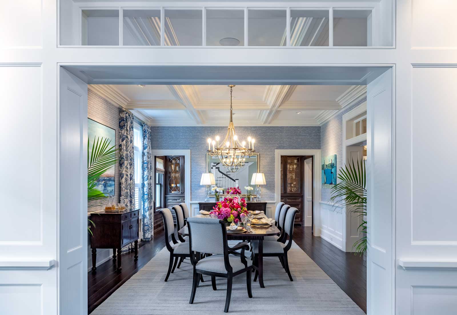 Shingle Style Ocean Home - dining room by Kotzen Interiors, LLP