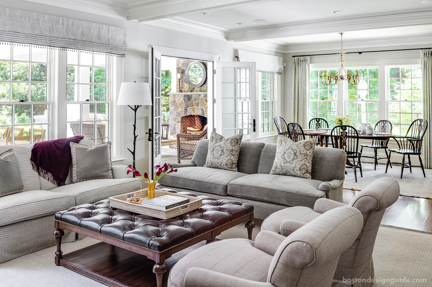 Family room and eating area with outdoor connection