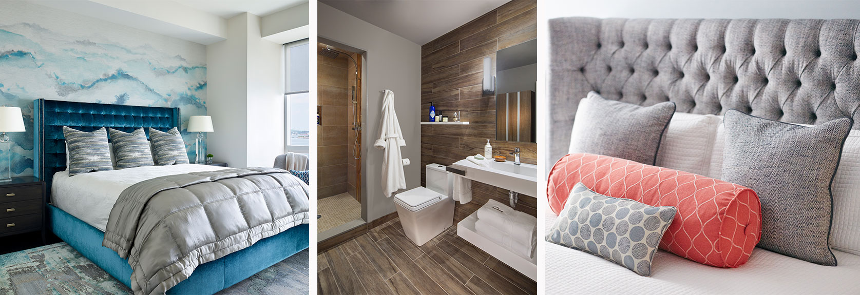 Bedroom and bathroom designs by Interiology Design Co.