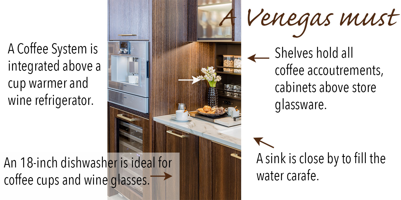 A kitchen coffee and wine station—a Venegas and Company must