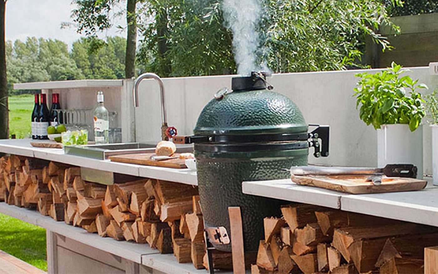 Big Green Egg grill at Wayland Home and Design