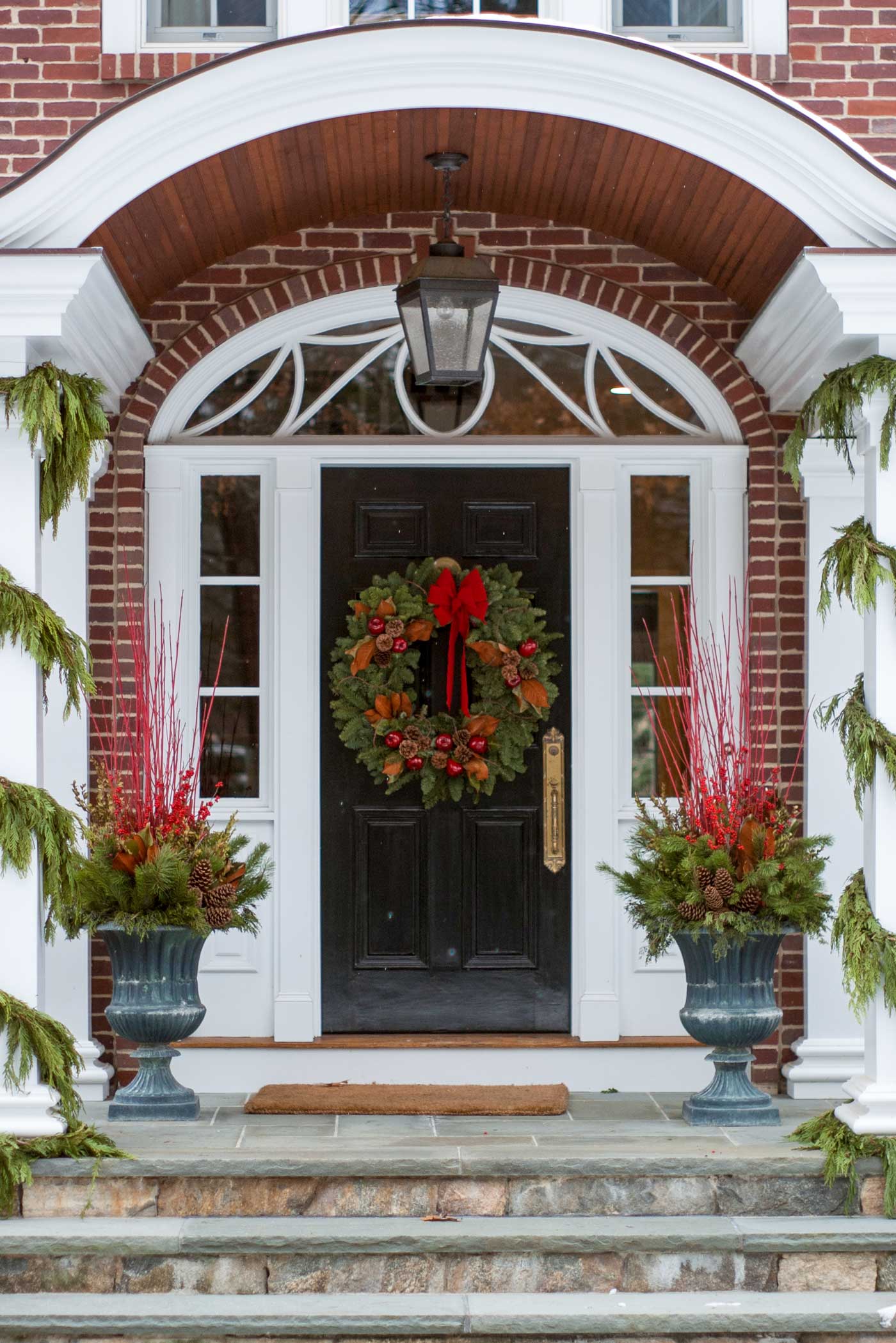 Door decorated for the holidays