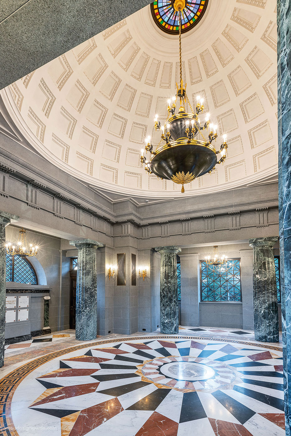 Marble sanctuary and altar of Ernie Boch's garden pavilion