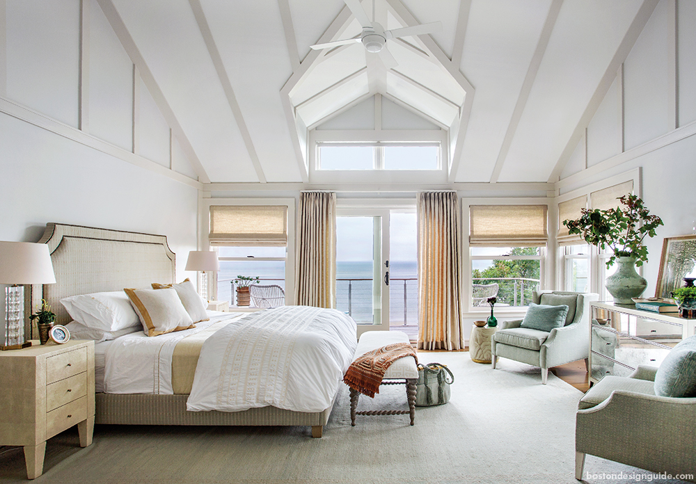 Beach Home Waterfront Bedroom design with porch