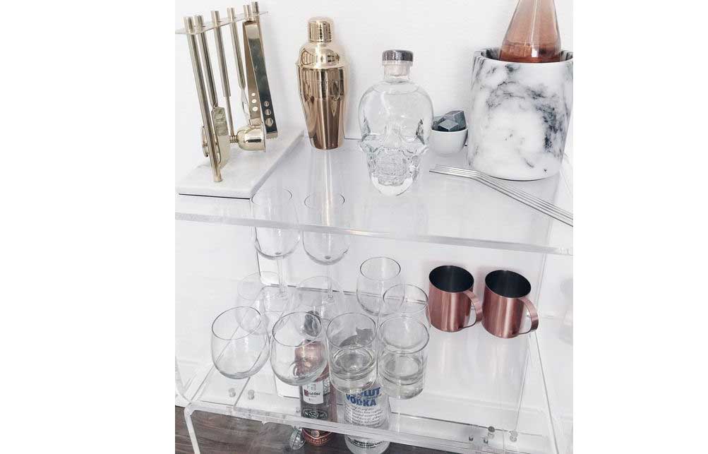 skull bar cart