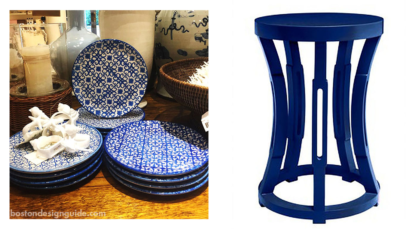 Classic blue home furnishings and accents at Surroundings Home