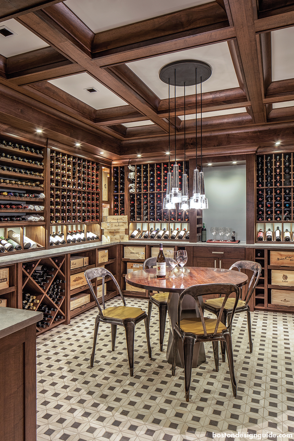 Traditional custom wine cellar by Charles River Wine Cellars