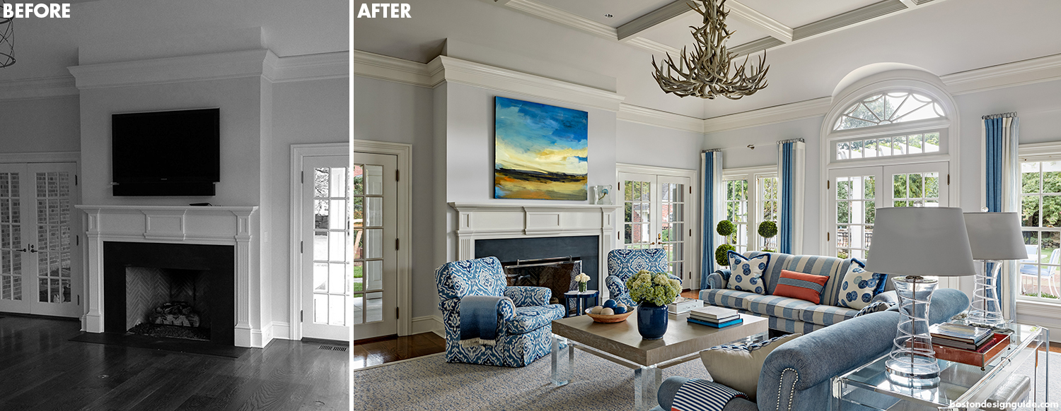 before and after residential home living room renovation addition