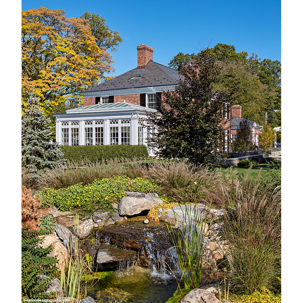 Home conservatory, landscape, architecture in New England