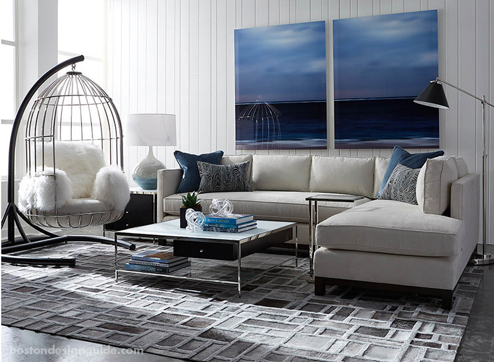 Contemporary rug and furniture pairings