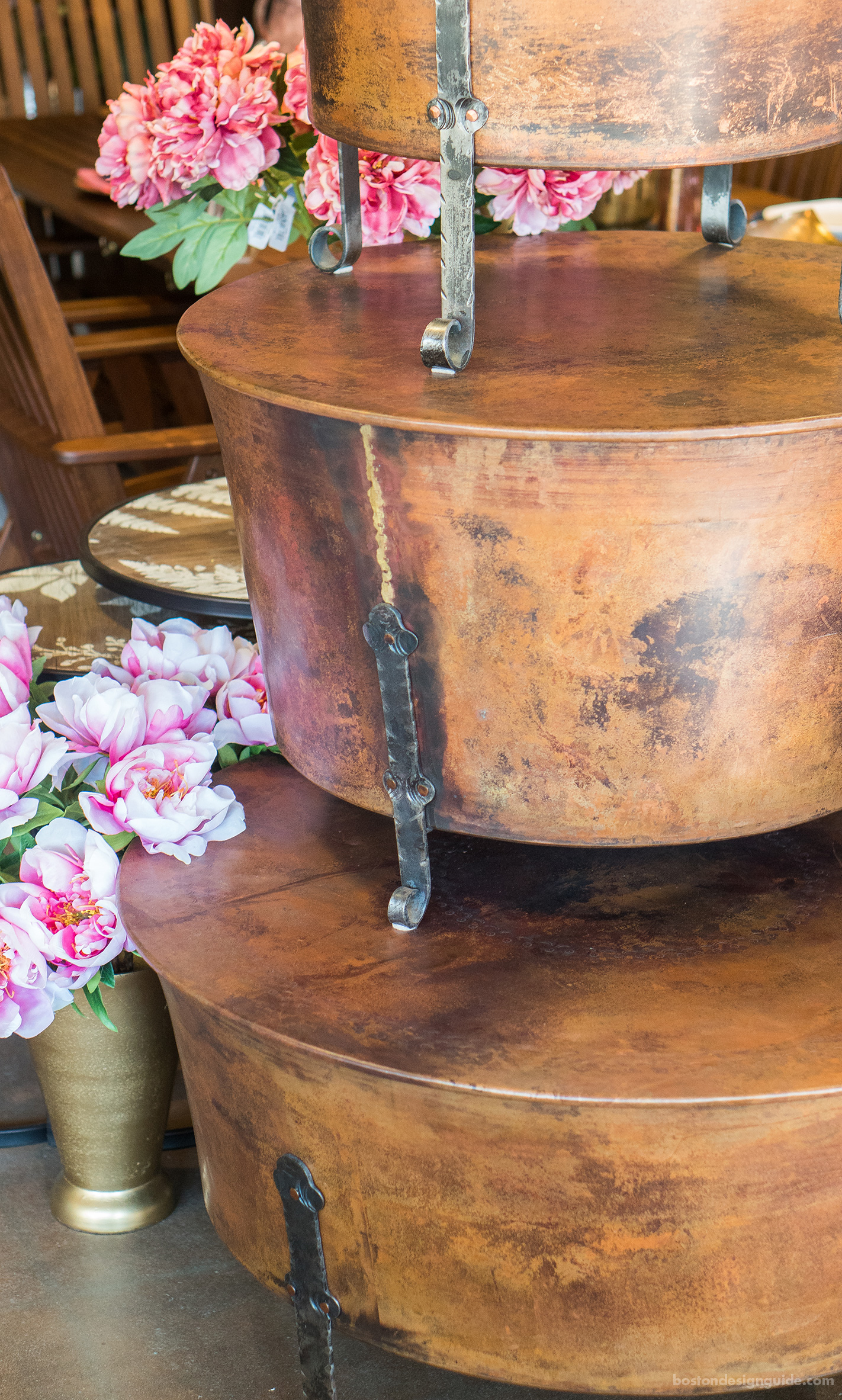 High-end copper tables for outdoor living