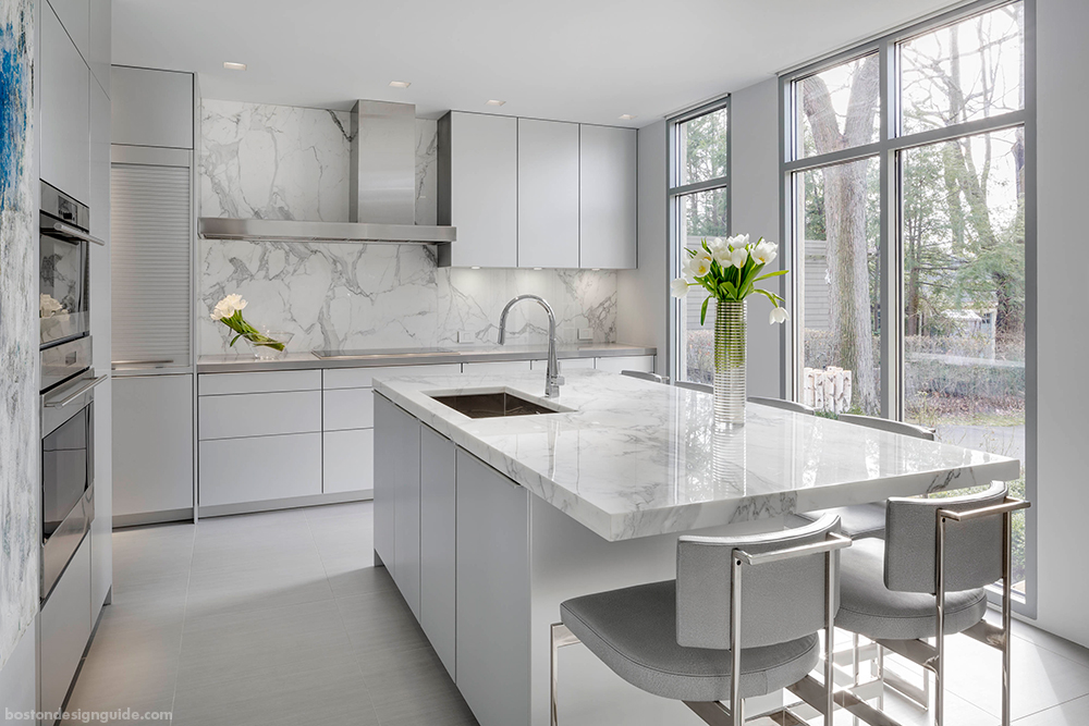 White Calcacatta kitchen marble 