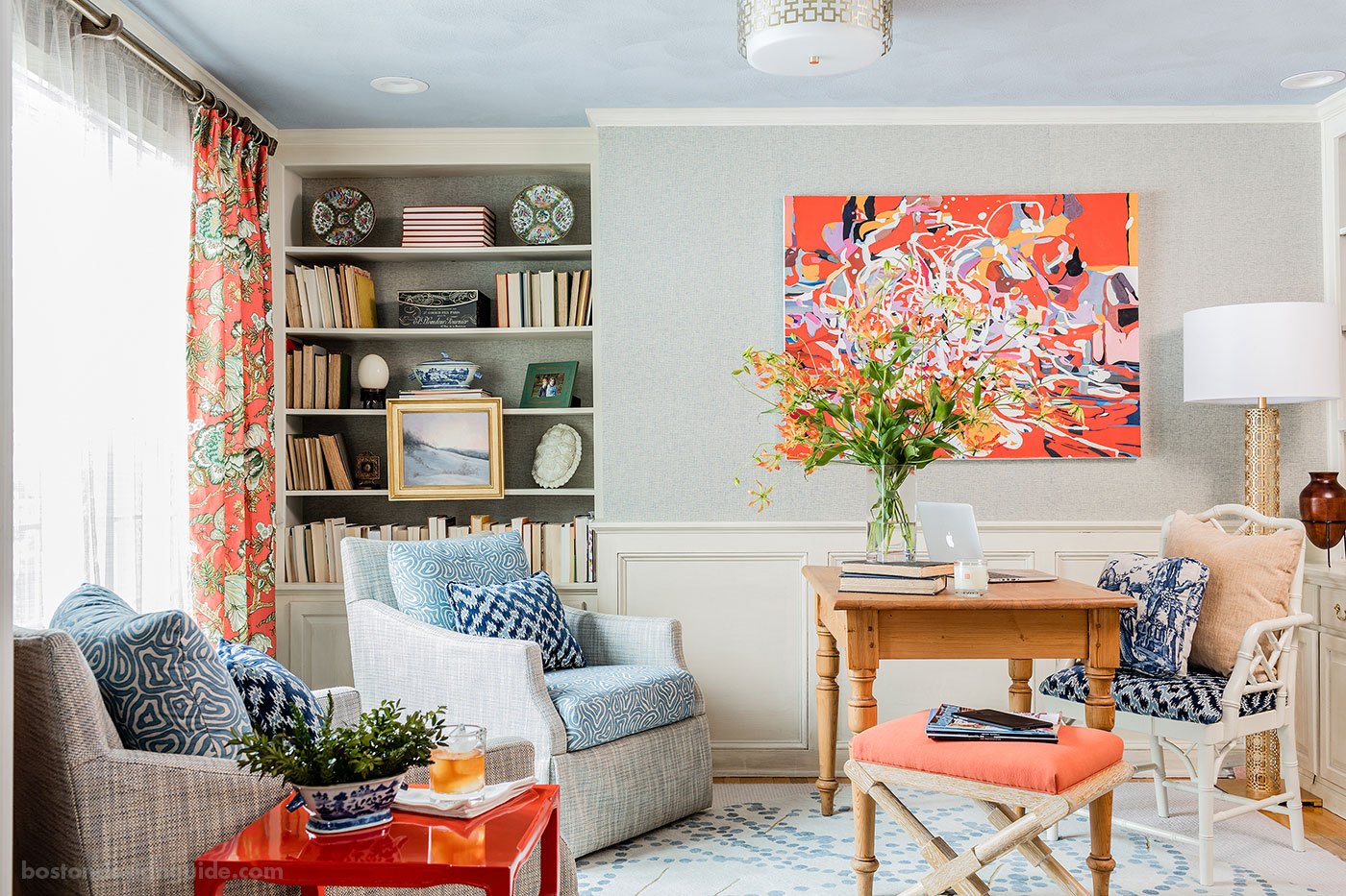 Colorful home office by Eric Haydel Design