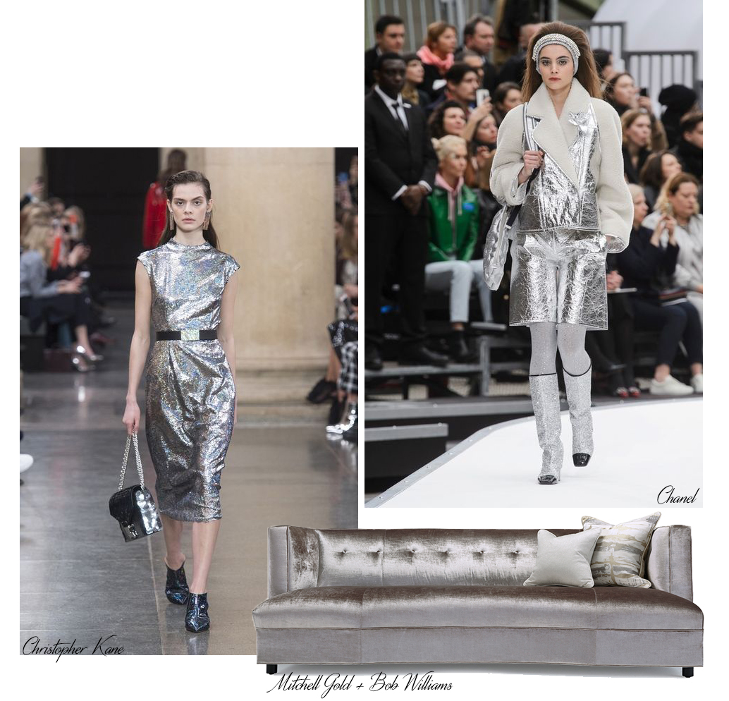 Christopher Kane; Mitchell Gold + Bob Williams; Chanel metallic design trends for fall
