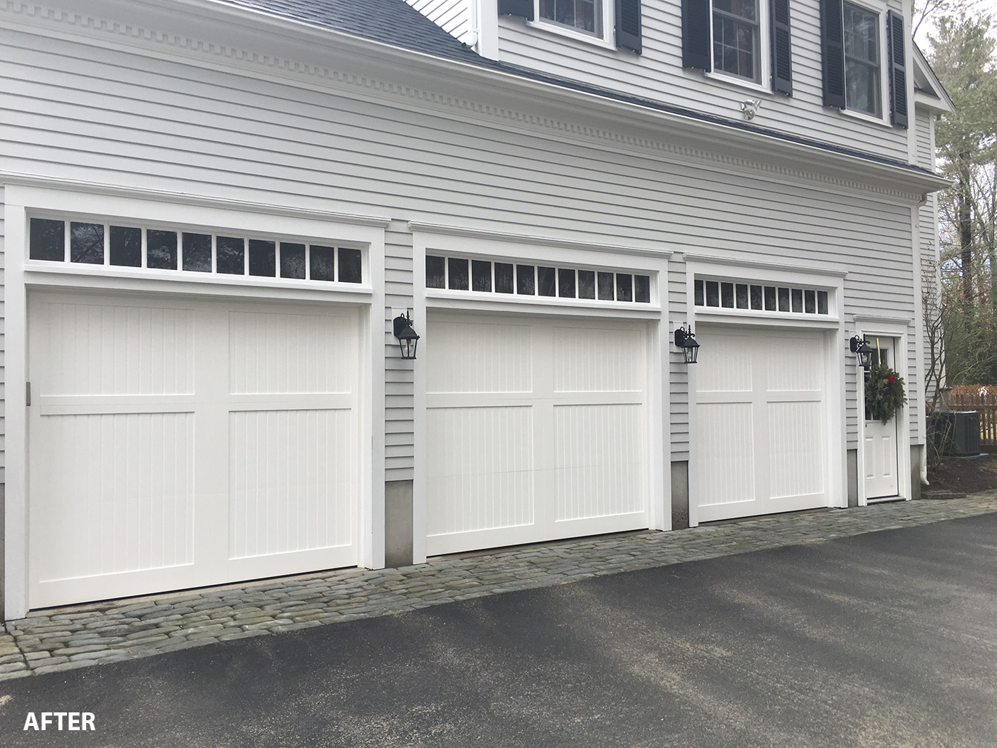 Garage door makeover, after