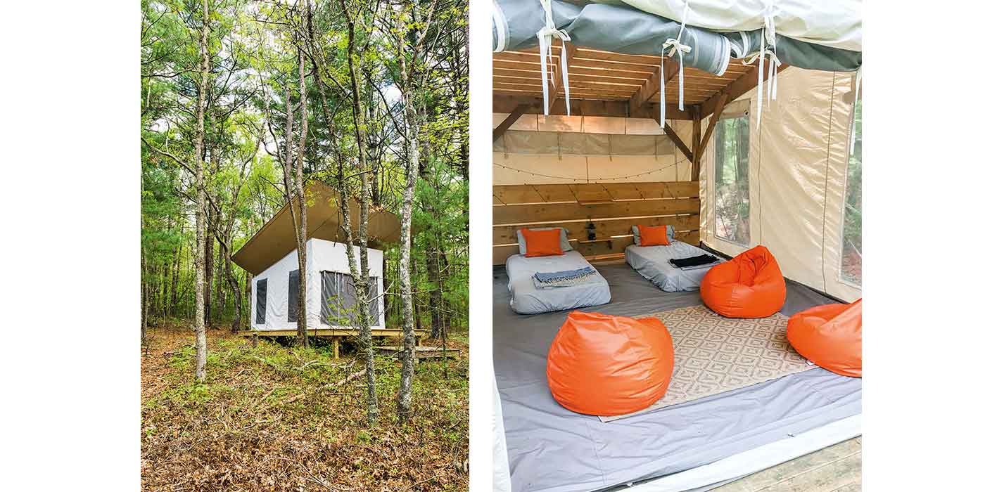 Glamp tents created by high-end Cape Cod architect Jill Neubauer