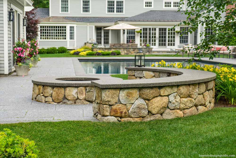 firepit and pool landscape design