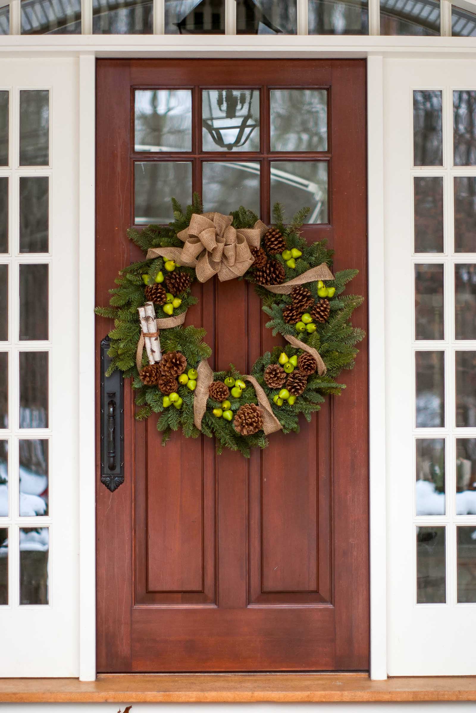 Front doors dressed for the holidays