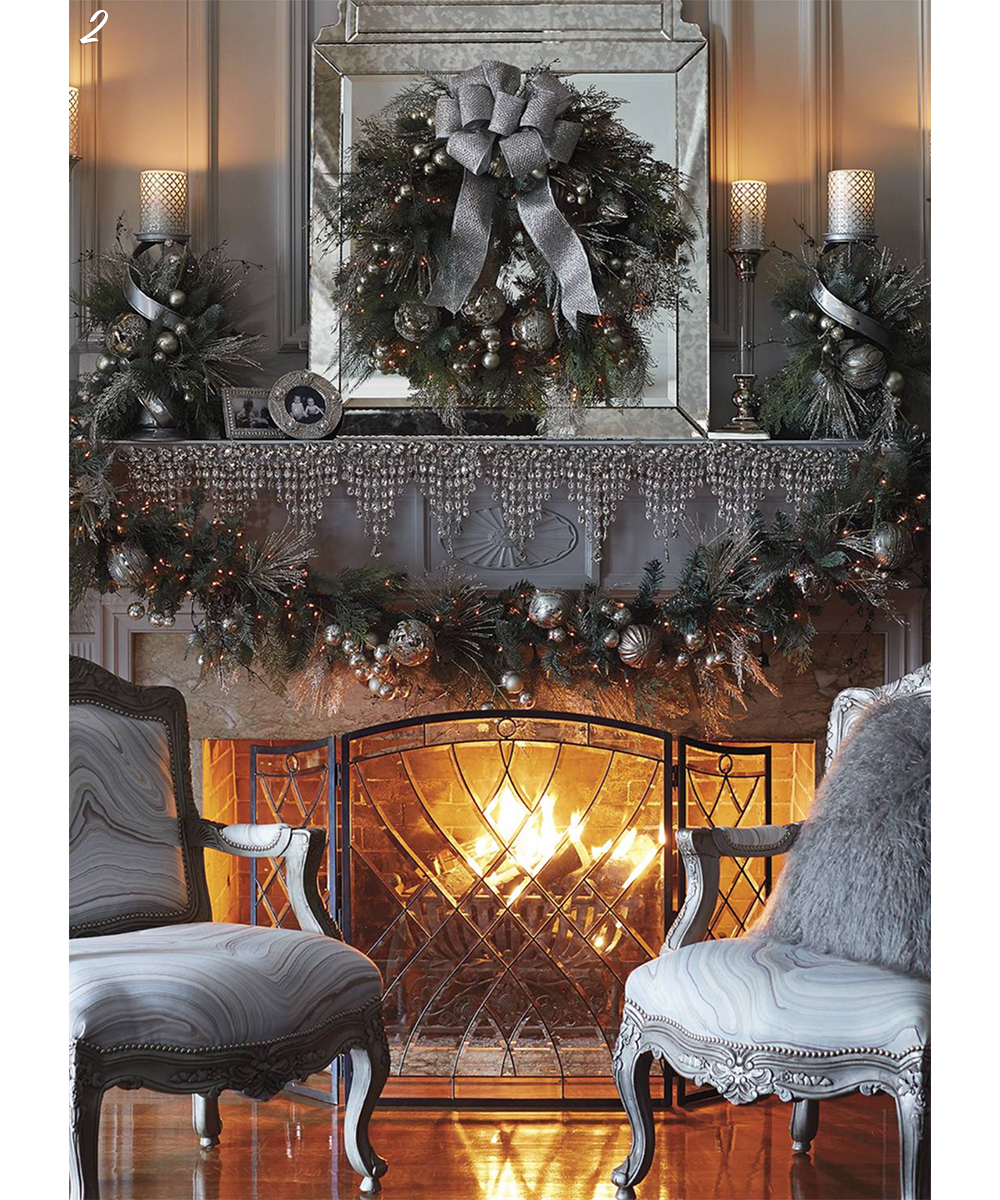 Fireplace mantel holiday decor