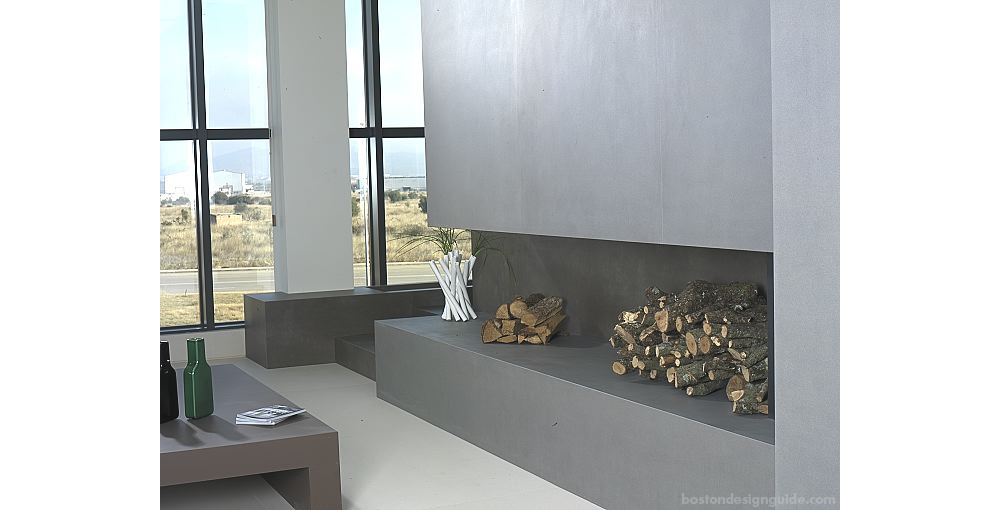 Neolith cement fireplace