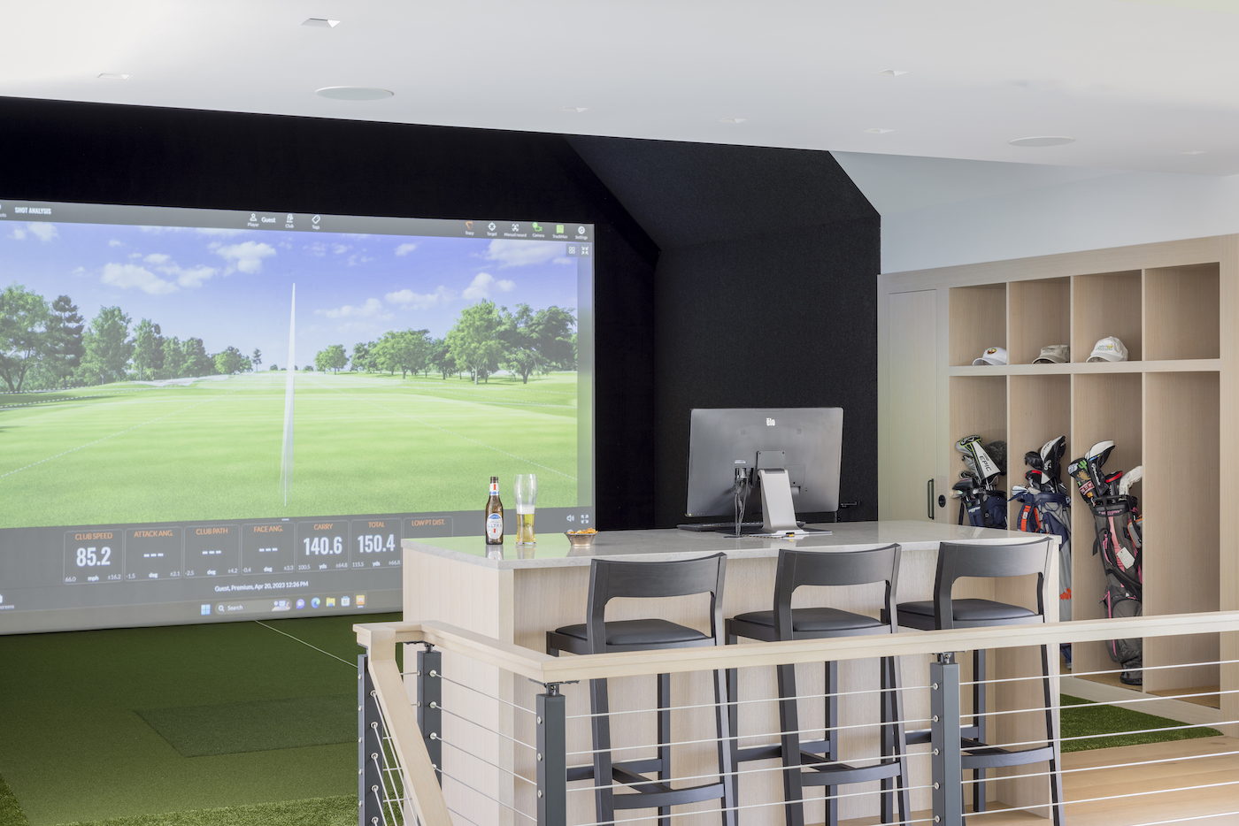 Meadowbrook, Weston, Sports Complex, Interior, LDa, Coughlin Interiors, Sanford Custom Builders, Golf Simulator