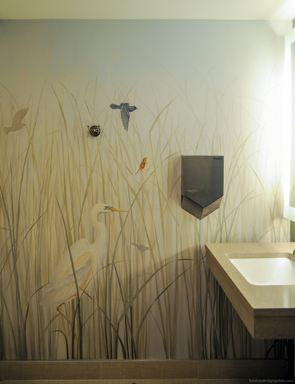 Nantucket Culinary Center, bathroom design, mural painting 