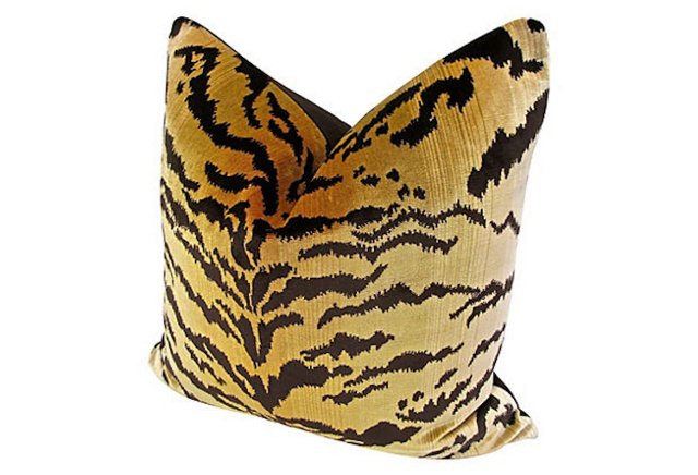 Scalamandre Le Tigre Silk Velvet Pillow sold at One Kings Lane