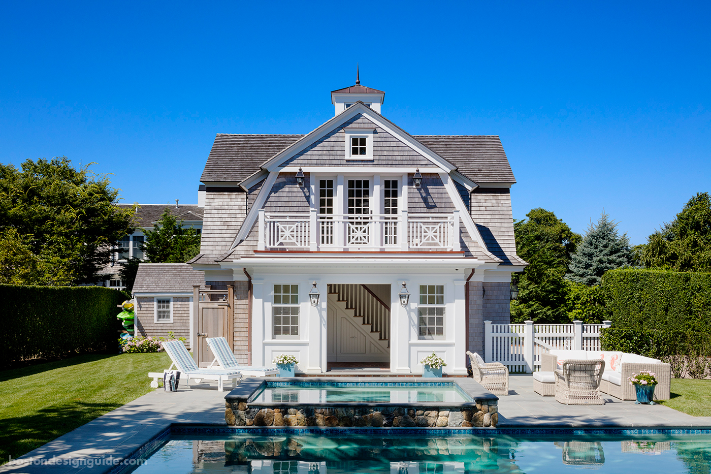 high-end Boston architects, pool cabana and carriage house