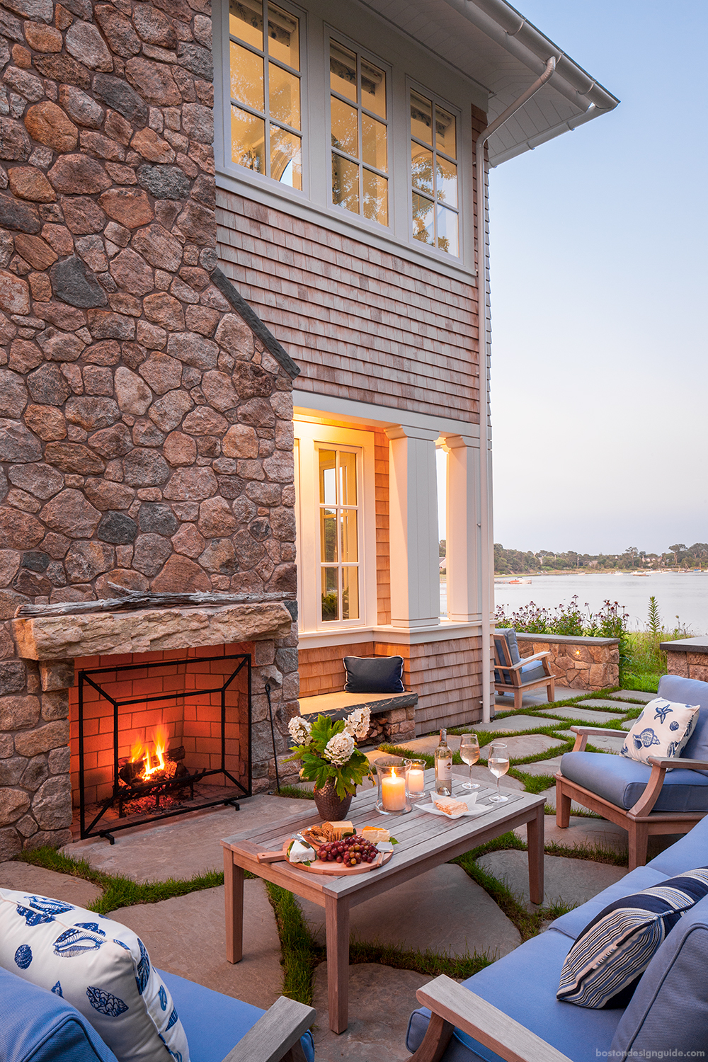 New England Waterfront Living Patio Area