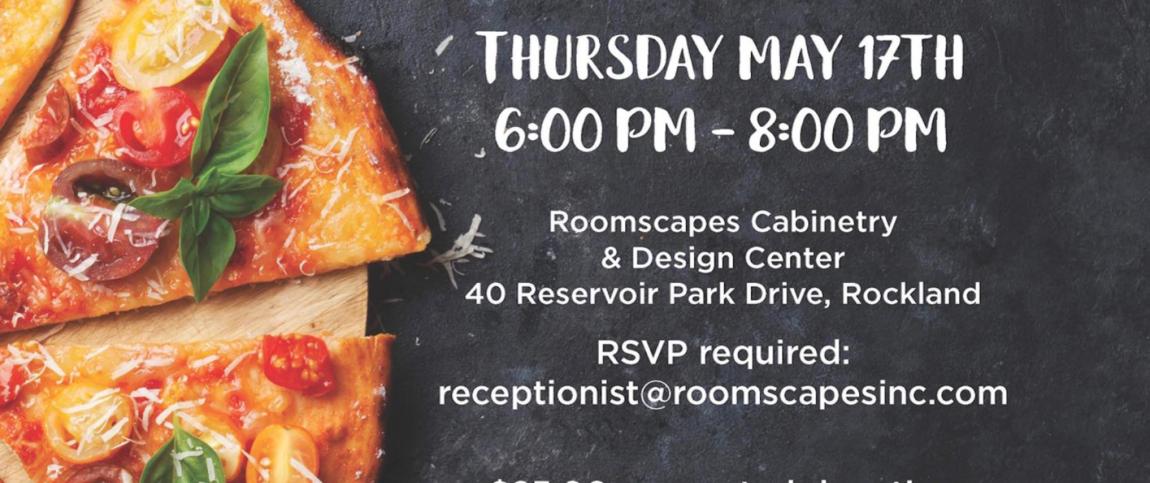 Pizza benefit and cooking demonstration at Roomscapes