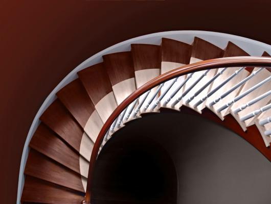 Curved Stair. Horner Millwork, Cooper Stairworks