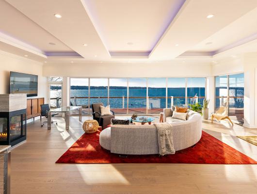 Modern living room with home integration system by SDI