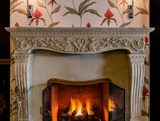 Traditional gas log fireplace by Boston Fine Home Details