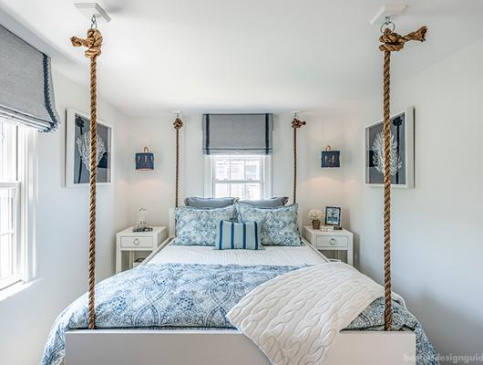Guest bedroom with rope by Casabella Interiors