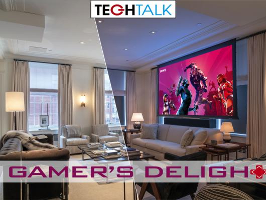 Living Room transforms into a Gaming Room by Cutting Edge Systems Corp.