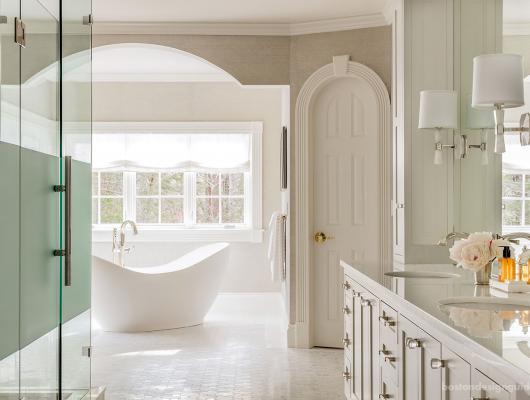 High-end master bath custom designed by Betsy Bassett Interiors