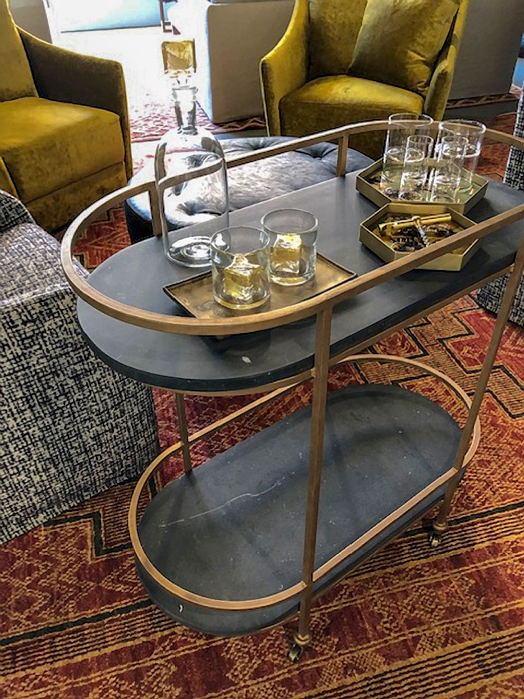 High-end portable bar cart designed for ARTEFACT Home