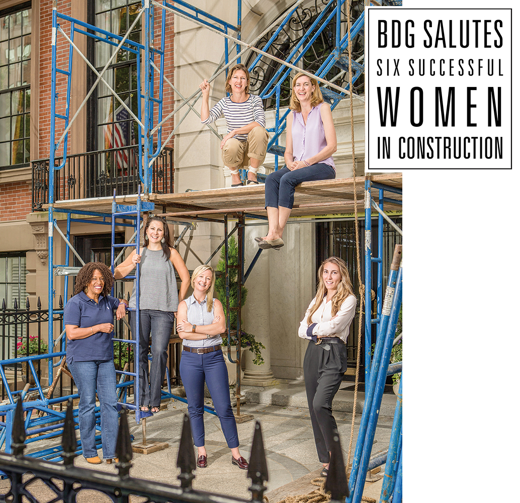 TOP: Sarah Lawson of S+H Construction; Allison Iantosca of F.H. Perry Builder; BOTTOM: Renée West of Kistler & Knapp Builders; Kate Durrane of Columbia Contracting Corp.; Cara Meneses of ARCHWRIGHT; Eleni Kaplan of E.K. Sanford Builders women in the building industry