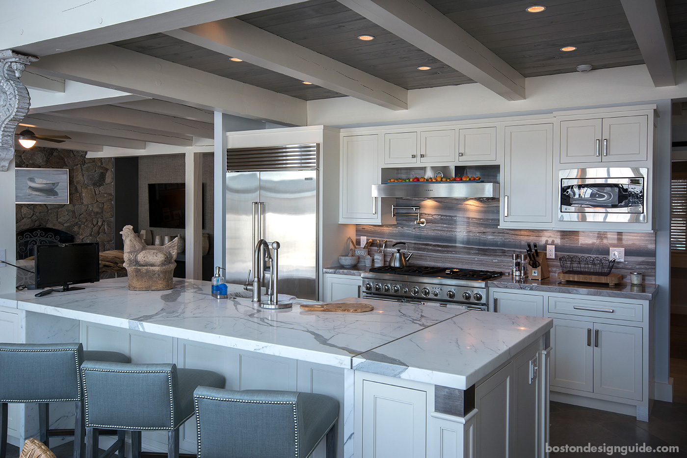 Marble kitchen island