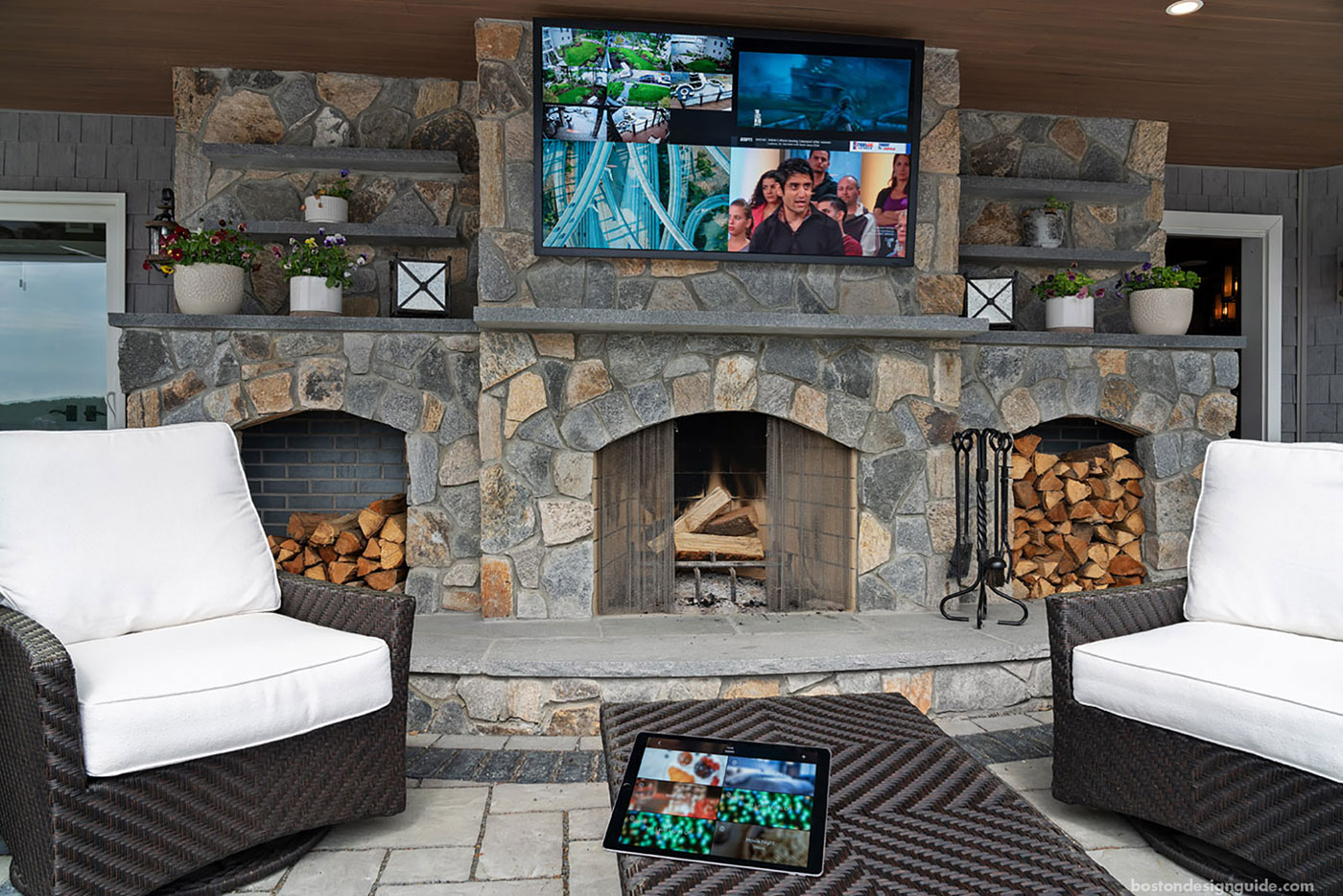 Outdoor living space integrated with smart technology by SDI